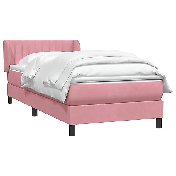 vidaXL Boxspringbett mit Matratze Rosa 90x210 cm Samt 3317684 günstig online kaufen