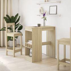 vidaXL Esstisch Bartisch mit Regal Sonoma-Eiche günstig online kaufen