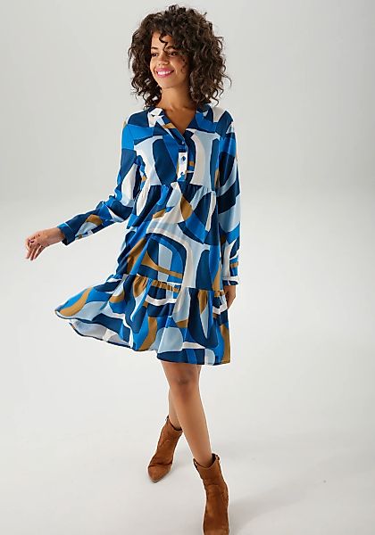 Aniston CASUAL Tunikakleid, mit großflächigem, grafischen Druck - NEUE KOLL günstig online kaufen