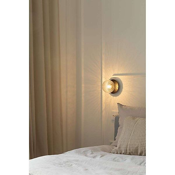 Nuura Wandleuchte Liila 1, Ø 14 cm, IP44, schwarz/klar günstig online kaufen