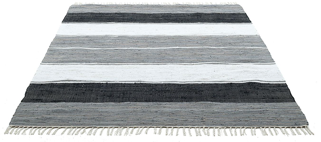 THEKO Teppich »Stripe Cotton«, rechteckig, 5 mm Höhe, Flachgewebe, gestreif günstig online kaufen