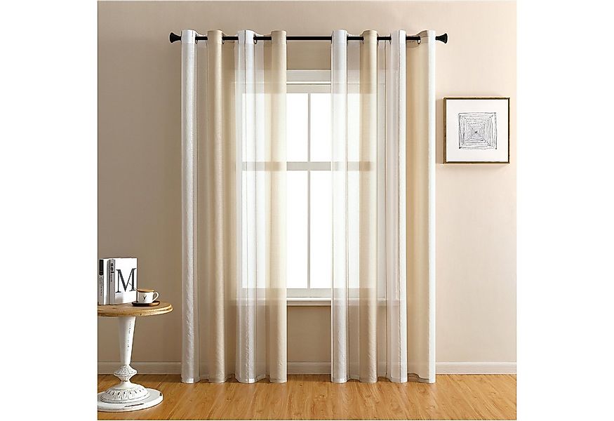 Sunicol Gardine 2er Set Voile Vorhang Zweifarbiger Transparente Vorhang mit günstig online kaufen