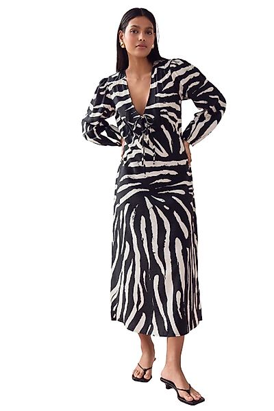 Next Midikleid Langärmeliges Midikleid mit Bindung vorne (1-tlg) günstig online kaufen