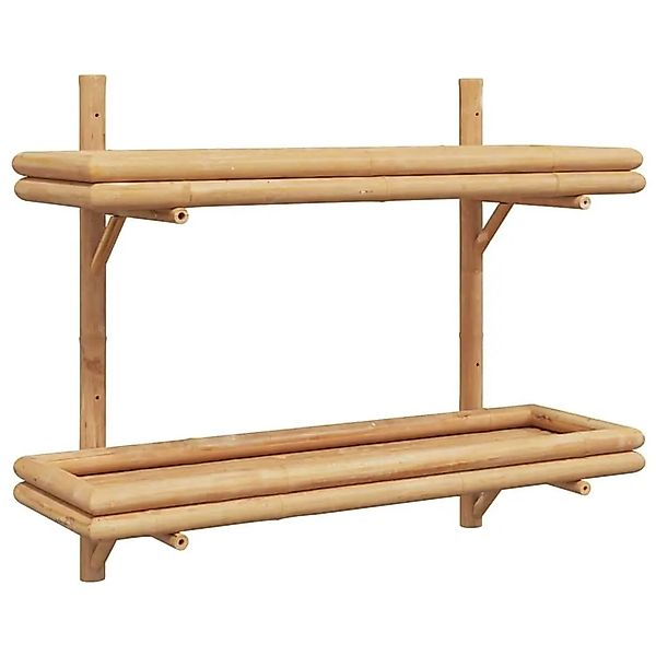 vidaXL Wandregal mit Regal Wandmontiert Braun 39 x 26 x 60 cm Bambus 410716 günstig online kaufen