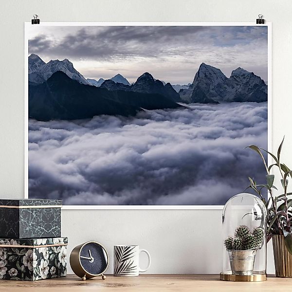 Poster - Querformat Wolkenmeer im Himalaya günstig online kaufen