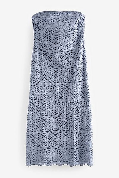 Next Bandeaukleid Trägerloses Kleid mit Lochstickerei günstig online kaufen