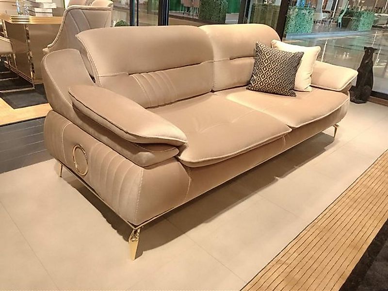 Xlmoebel Sofa Neues modernes beige-farbenes 3-Sitzer-Sofa für das Wohnzimme günstig online kaufen