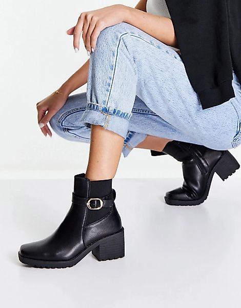 Truffle Collection – Schwarze Ankle-Boots mit mittelhohem Absatz günstig online kaufen