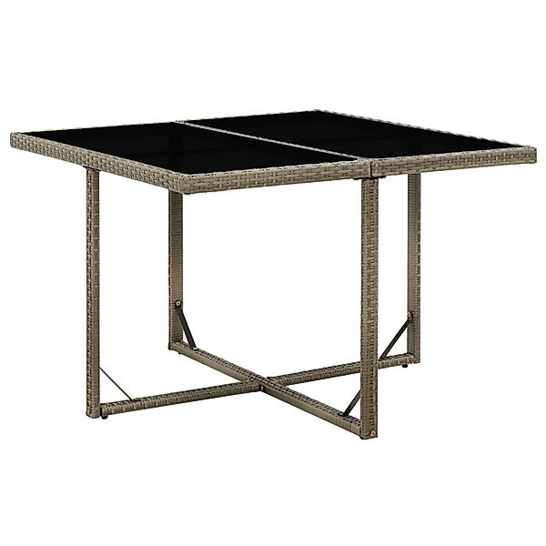 vidaXL Gartentisch Grau 109x107x74 cm Poly Rattan und Glas 316765 günstig online kaufen