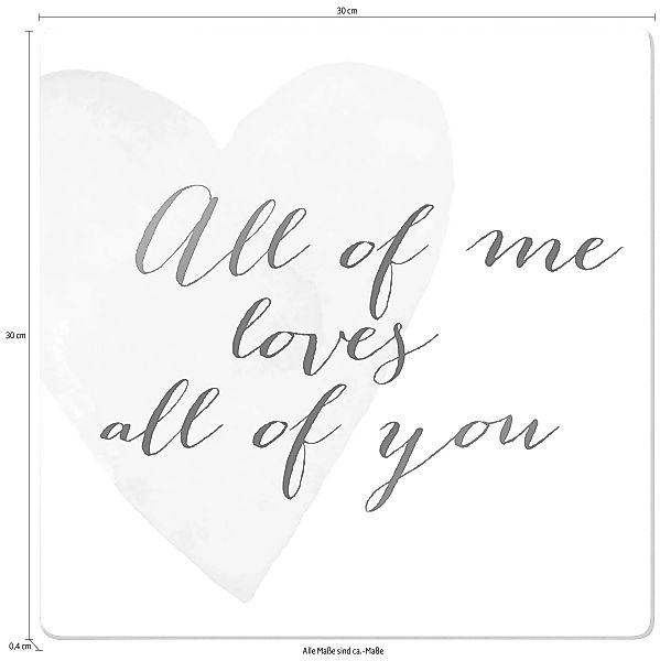 Wall-Art Glasbild "Confetti & Cream All of me loves all of you", Abstrakt günstig online kaufen