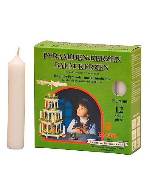 KNOX Adventskerze Pyramidenkerzen Baumkerzen - Durchmesser 17 mm, weiß rot, günstig online kaufen