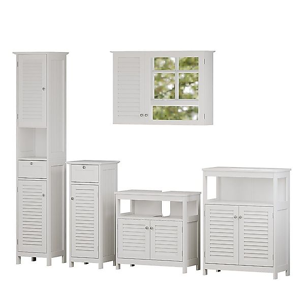 Vicco Badmöbel-Set Riad, Weiß, 5 Teile, günstig online kaufen