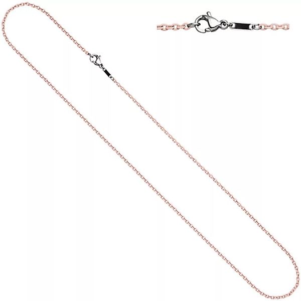 SIGO Rundankerkette Edelstahl rosa lackiert 42 cm Kette Halskette Karabiner günstig online kaufen