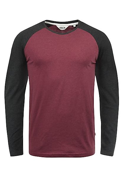 !Solid Rundhalsshirt SDBastien Longsleeve im Baseball-Look günstig online kaufen