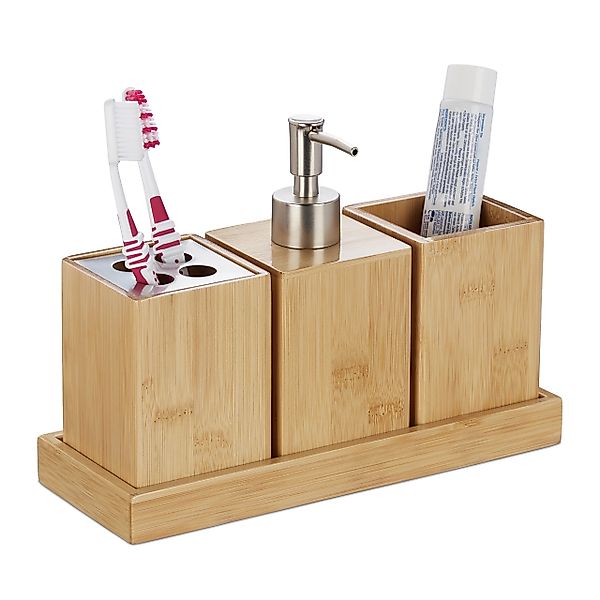 relaxdays Badezimmer-Set Badaccessoires Set günstig online kaufen