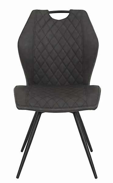 Polsterstuhl drehbar 4er Set Metallgestell schwarz Stoff Vintage-Anthrazit günstig online kaufen