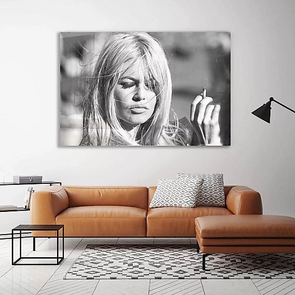 queence Acrylglasbild "Brigitte Bardot", Schwarz-Weiß-Frau-Stars-Portrait-F günstig online kaufen