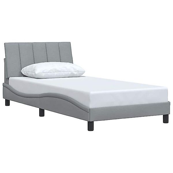 vidaXL Bett Bettgestell ohne Matratze "Hanko" Hellgrau 100x200 cm Stoff günstig online kaufen