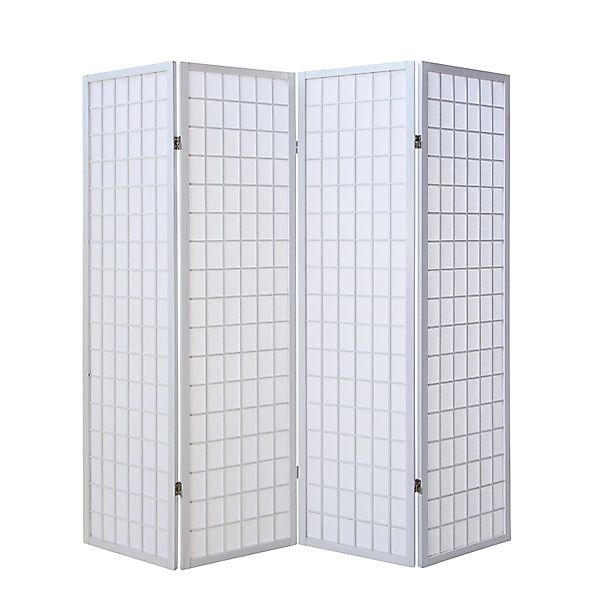 Homestyle4u 4-tlg. Paravent in Weiß 176x175 cm 261 günstig online kaufen
