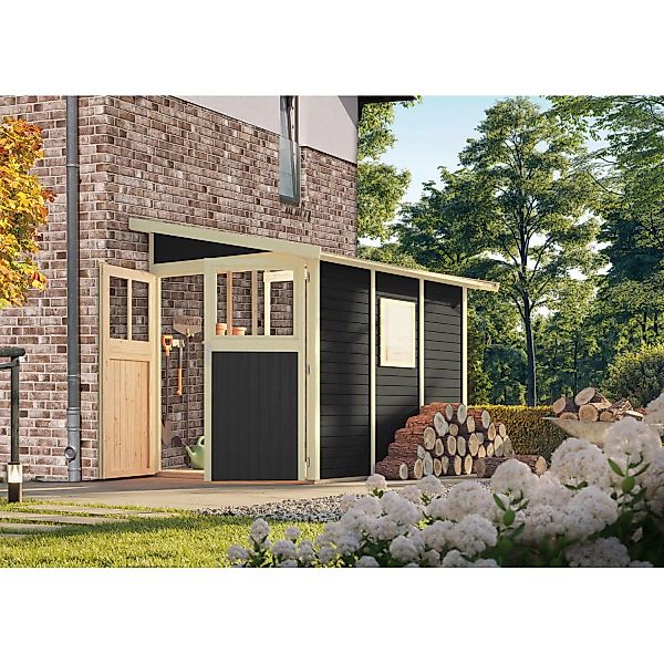 Karibu Gartenhaus Kristiansund 3 Anthrazit 181 cm x 268 cm günstig online kaufen