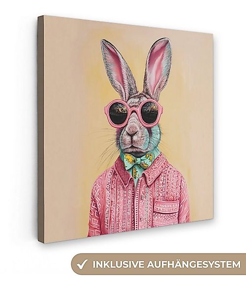 OneMillionCanvasses® Leinwandbild Grau - Kaninchen - Bluse - Fliege, Fotodr günstig online kaufen