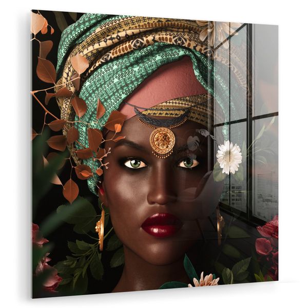 MuchoWow Acrylglasbild Frau - Blumen - günstig online kaufen