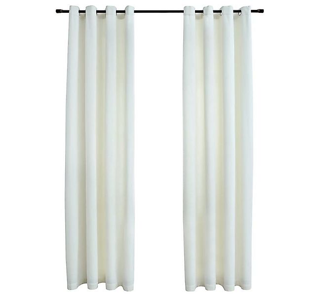 furnicato Vorhang Verdunkelungsvorhänge mit Ösen 2 Stk. Samt Creme 140x225 günstig online kaufen