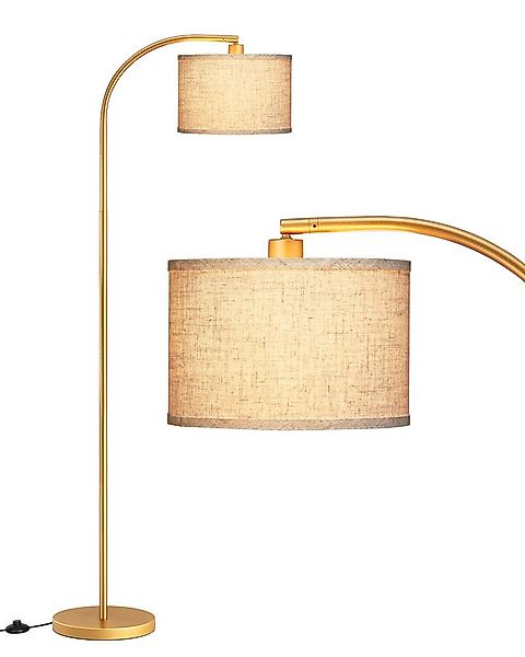 EDISHINE Stehlampe Wohnzimmer, Bogenlampe, mit E27 LED-Glühbirne, Leinen-La günstig online kaufen