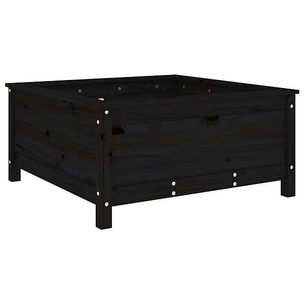 vidaXL Pflanzkübel Schwarz 82,5x82,5x39 cm Massivholz Kiefer 825300 günstig online kaufen