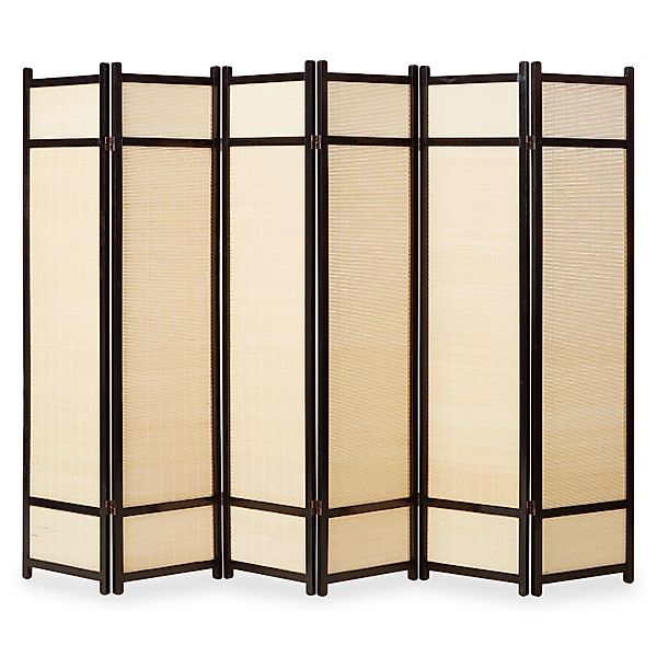 Homestyle4u 6-tlg. Paravent in Schwarz 264x175 cm 388 günstig online kaufen
