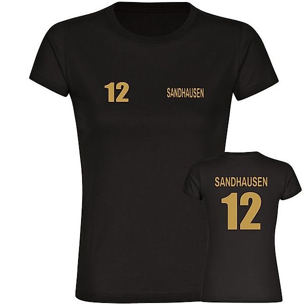 multifanshop T-Shirt Damen Sandhausen - Trikot Nummer 12 Gold - Frauen günstig online kaufen