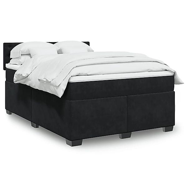 vidaXL Boxspringbett mit Matratze Schwarz 140x190 cm Samt 3288620 günstig online kaufen