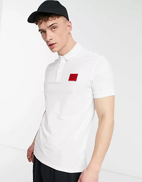 HUGO – Dereso212 – Polohemd in Weiß günstig online kaufen