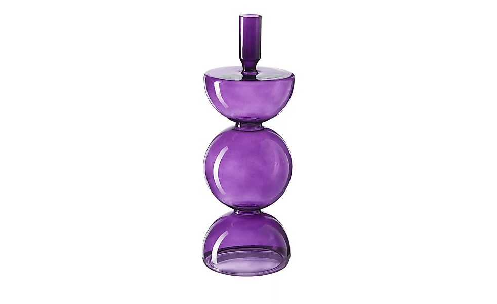 Kerzenständer ¦ lila/violett ¦ Glas  ¦ Maße (cm): H: 27,5  Ø: 10 Accessoire günstig online kaufen