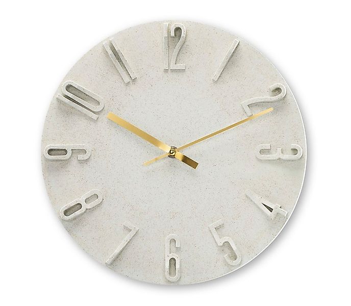 Hama Wanduhr Uhr "Korfu", Ø 30 cm, ohne Ticken, Beige (3D-Ziffern, geräusch günstig online kaufen