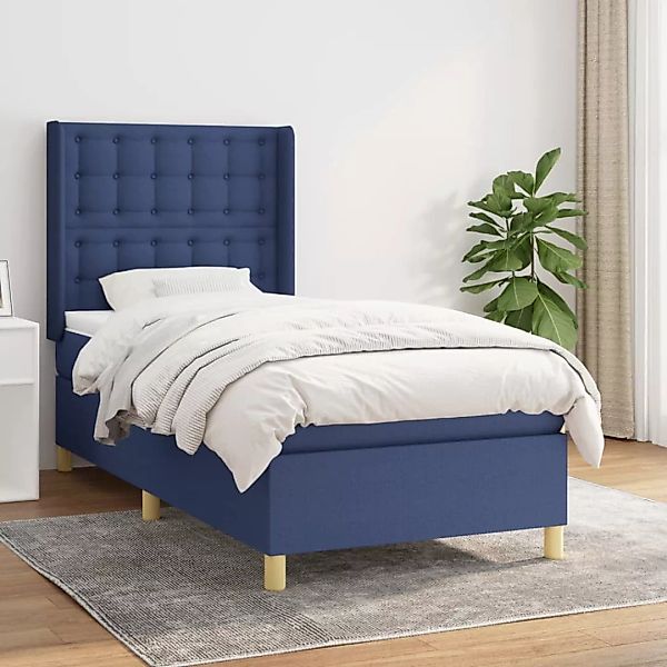 Vidaxl Boxspringbett Mit Matratze Blau 80x200 Cm Stoff günstig online kaufen