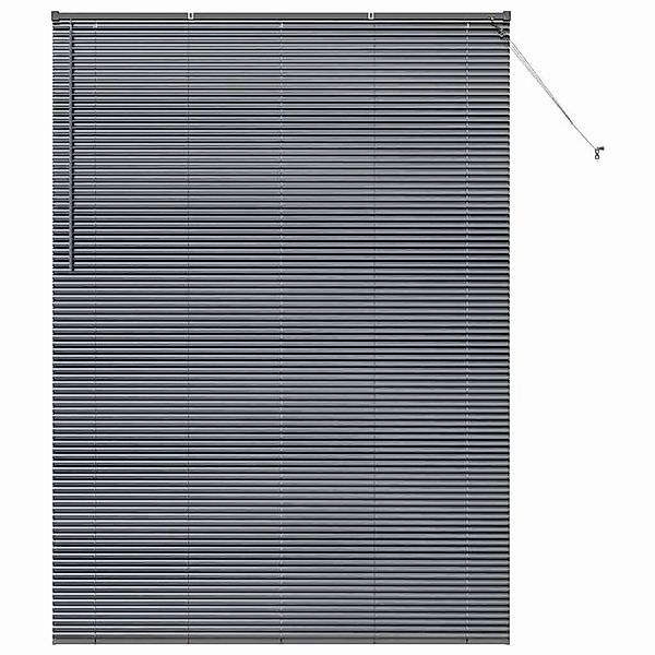 vidaXL Balkenjalousien mit Vorhängen Dunkelgrau 220 x 155 cm Aluminium 4200 günstig online kaufen