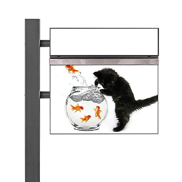 Banjado Standbriefkasten Anthrazit 45x120x16.5cm Groß Inkl. Montagematerial günstig online kaufen