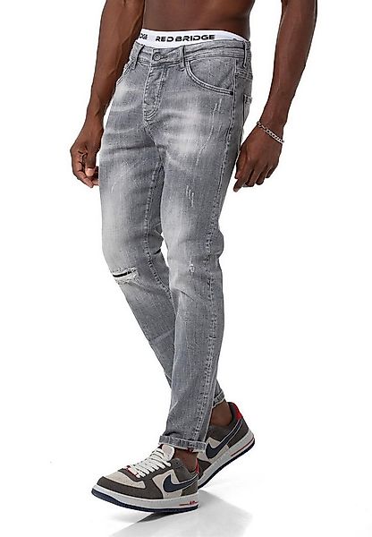 RedBridge Slim-fit-Jeans Hose Straight Leg Denim Pants Distressed-Look günstig online kaufen