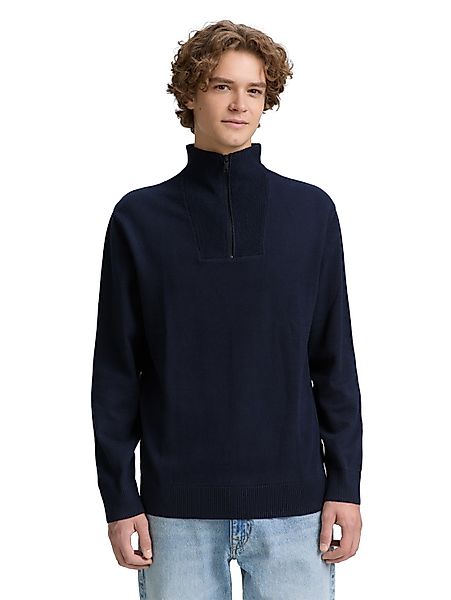 TOM TAILOR Denim Troyer mit Rippbündchen günstig online kaufen
