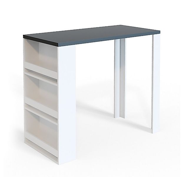 Vicco Bartisch, Weiß/Anthrazit, 117 x 57 cm mit 3 Fächern (1-St) günstig online kaufen