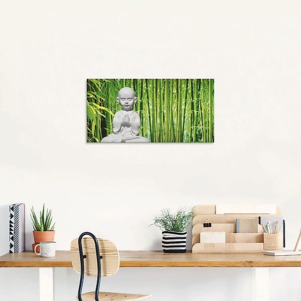 Artland Glasbild "Buddha mit Bambus", Religion, (1 St.), in verschiedenen G günstig online kaufen