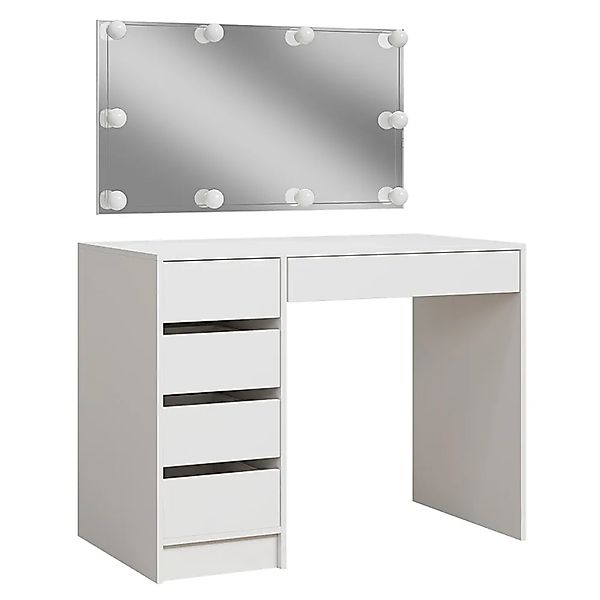 Vicco Schminktisch Thalia, Weiß Hochglanz, 100 cm mit LED Beleuchtung günstig online kaufen
