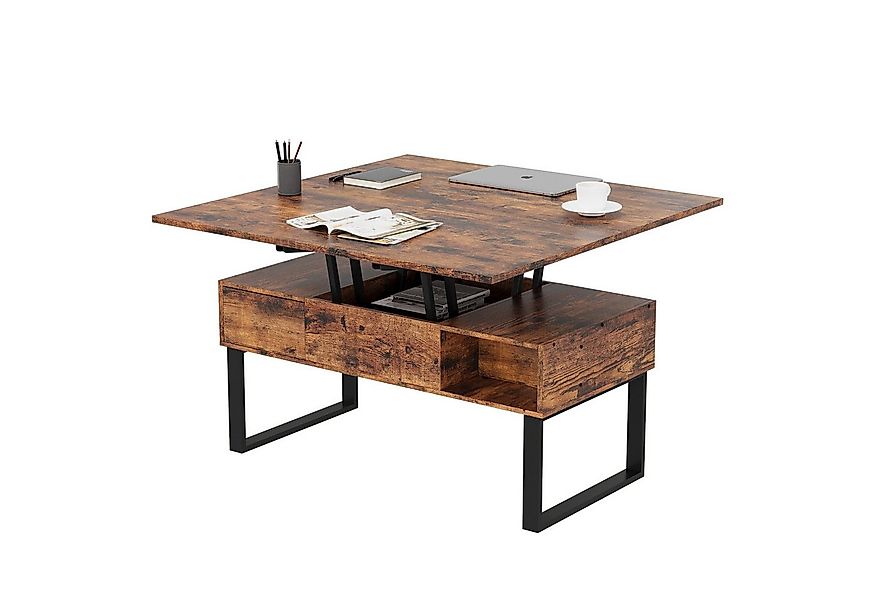 VOWNER Couchtisch 3-in-1-Multifunktions-Wohnzimmertisch, Höhenverstellbar, günstig online kaufen