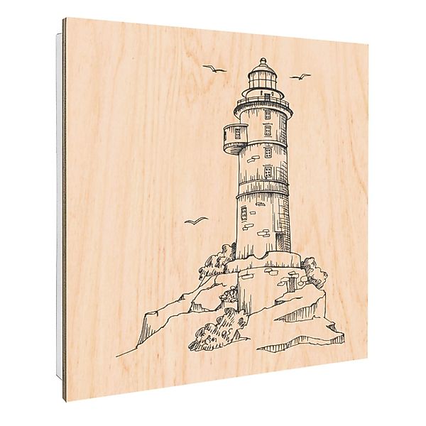 Banjado Schlüsselkasten mit Holzfront 30x30cm Weiß Scharnier Links 50 Haken günstig online kaufen