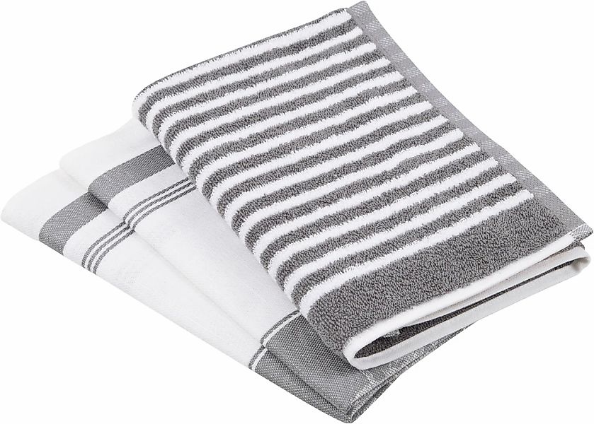 ROSS Geschirrtuch "Exclusiv" 1x Küchen-Frottiertuch (Streifen) und 2 Geschi günstig online kaufen