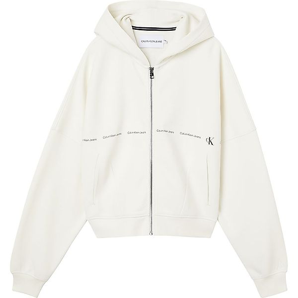 Calvin Klein Jeans Repeat Logo Sweatshirt Mit Reißverschluss L Tofu günstig online kaufen