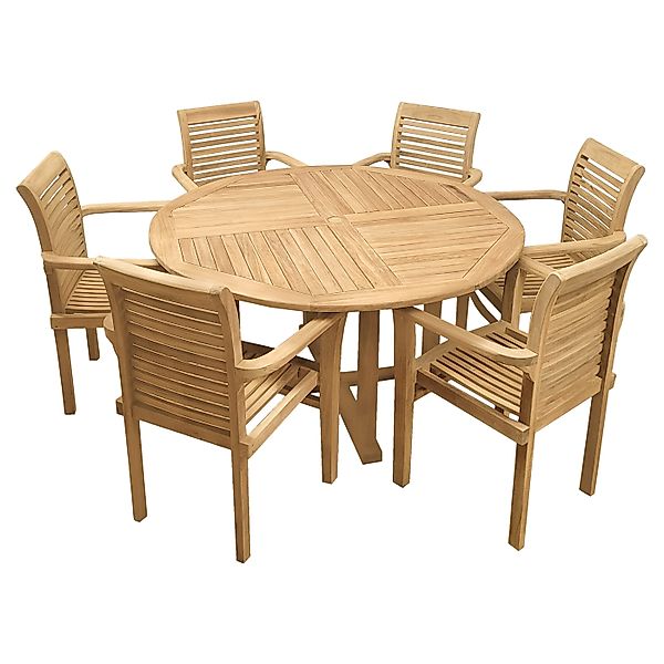 Endorphin Garten-Essgruppe Gartenmöbel Set 7tlg. Teakholz, günstig online kaufen