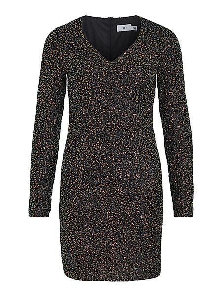 Vila Abendkleid Pailletten Midi Eleganter Langarm günstig online kaufen