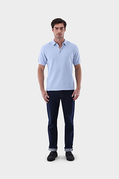 Strick Poloshirt mit Reiskorn Optik günstig online kaufen